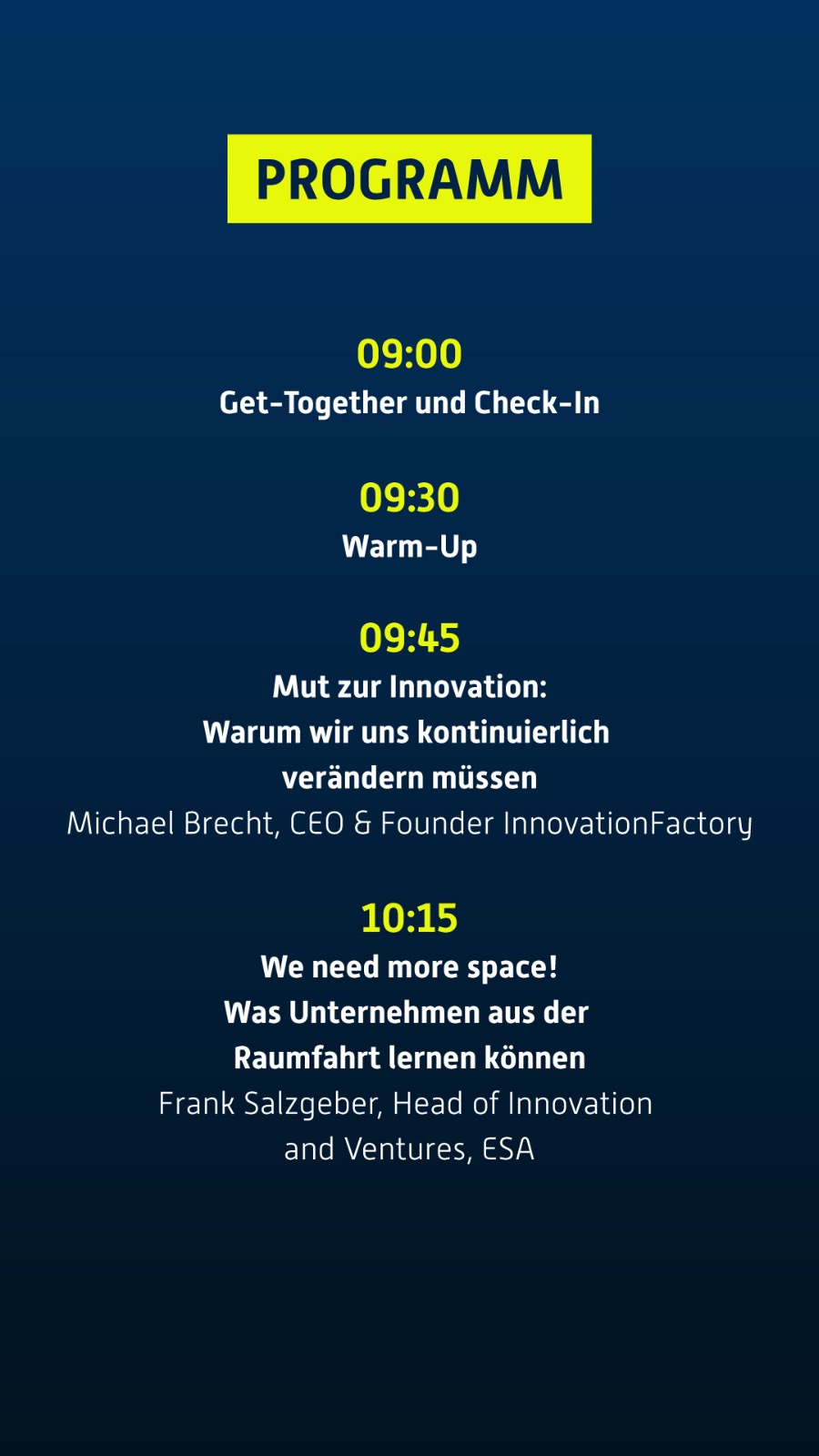 Programm Rocketeer Festival Augsburg - Innovationen und Zukunftstrends